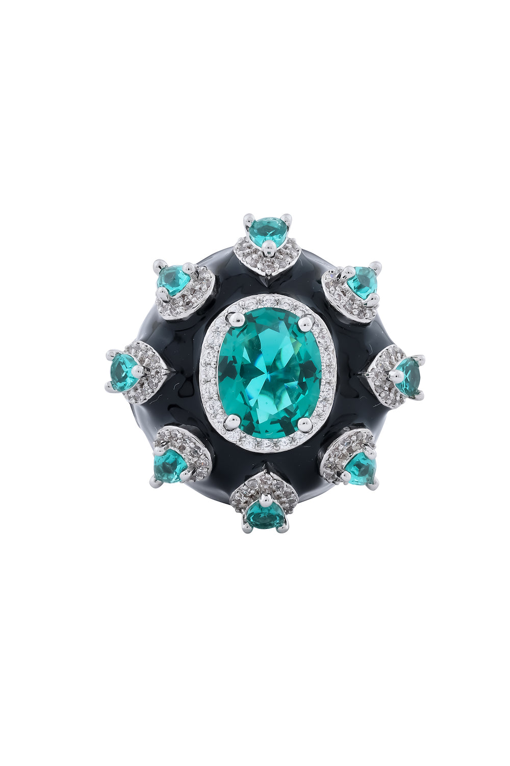 zirconia stone enamel fusion finger ring