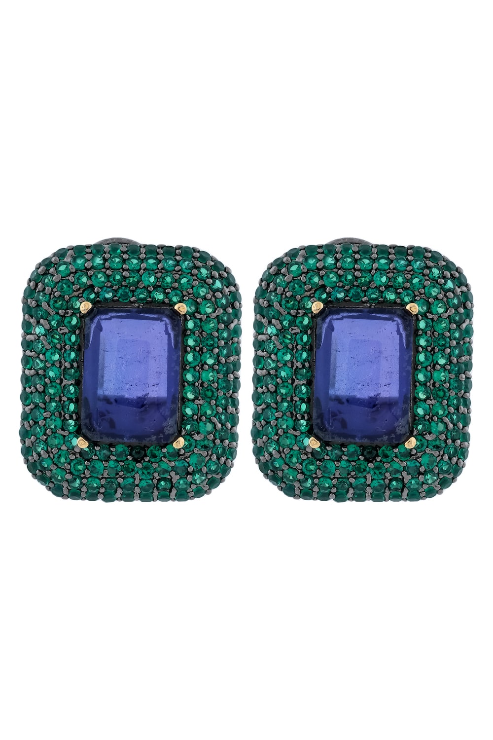 emerald tanzanite cz studs