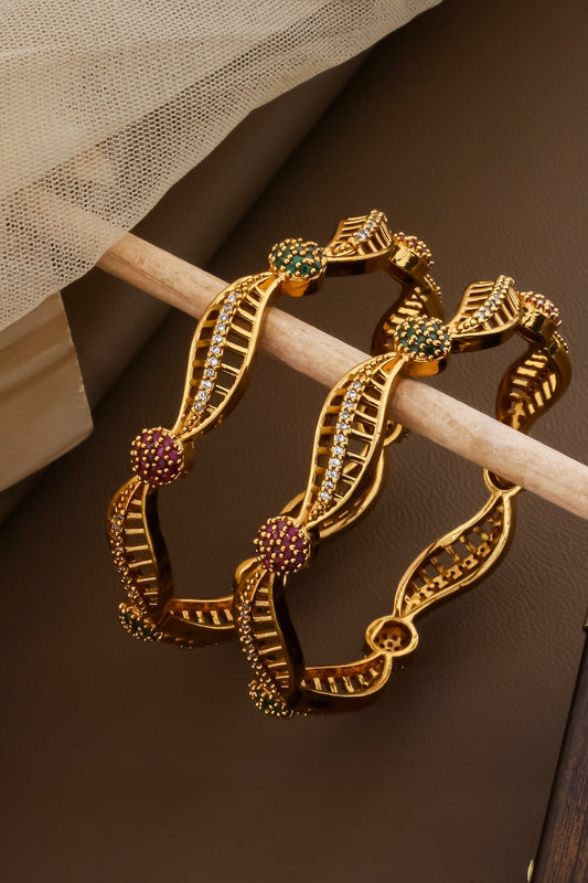 temple gold cz bangle