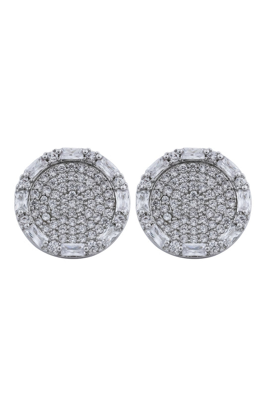 925 silver post cz earrings