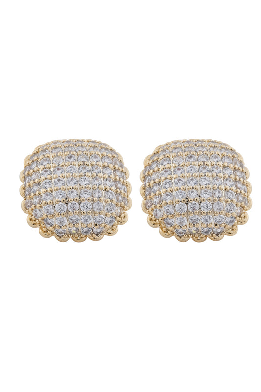 medium sized gold cz earrings