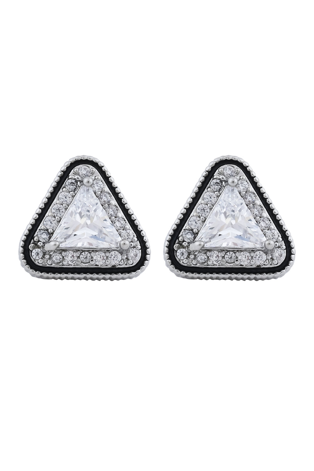 tiny cz triangle studs