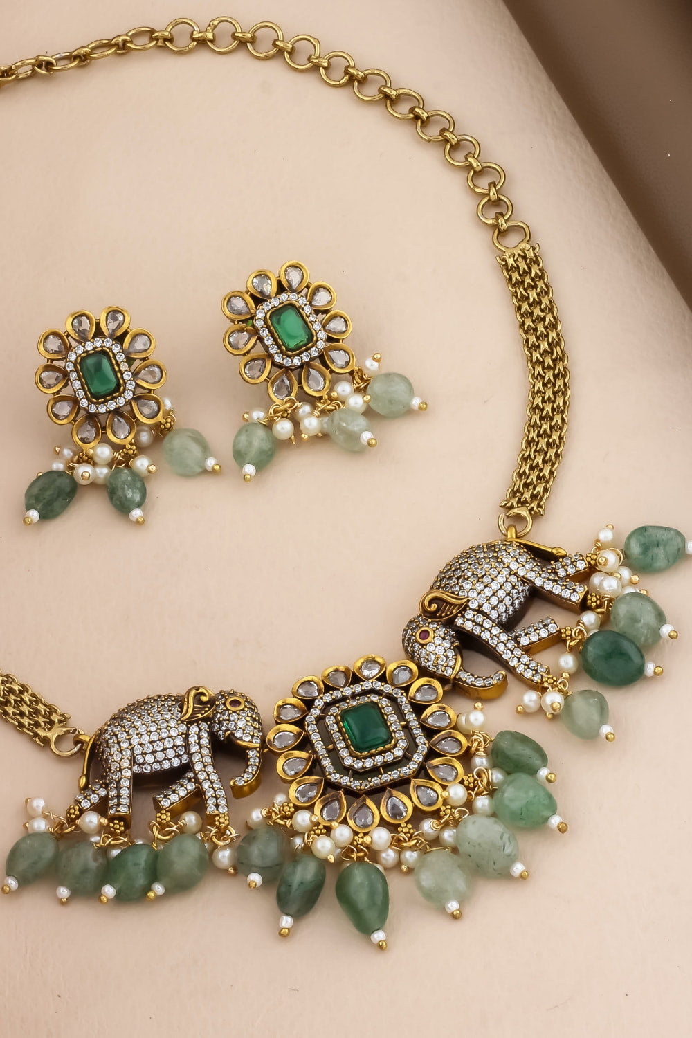elephant cz choker set
