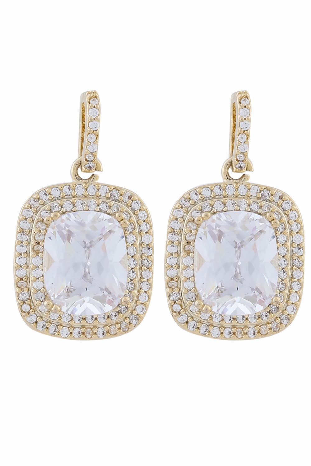 cz gold polish earrings