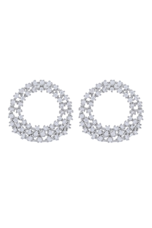 Silver loral earrings