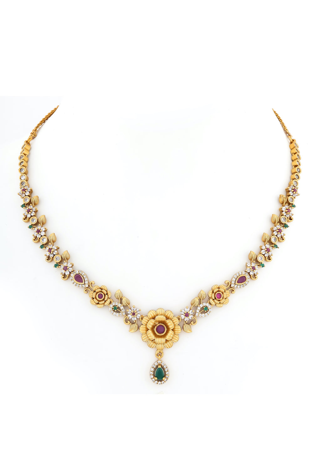 gold cz necklace