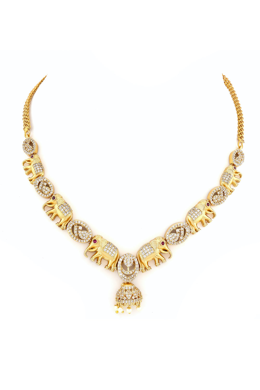 elephant cz necklace