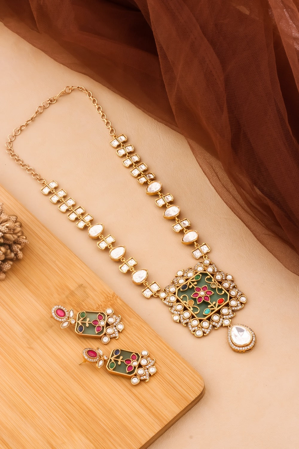 long necklace set for saree