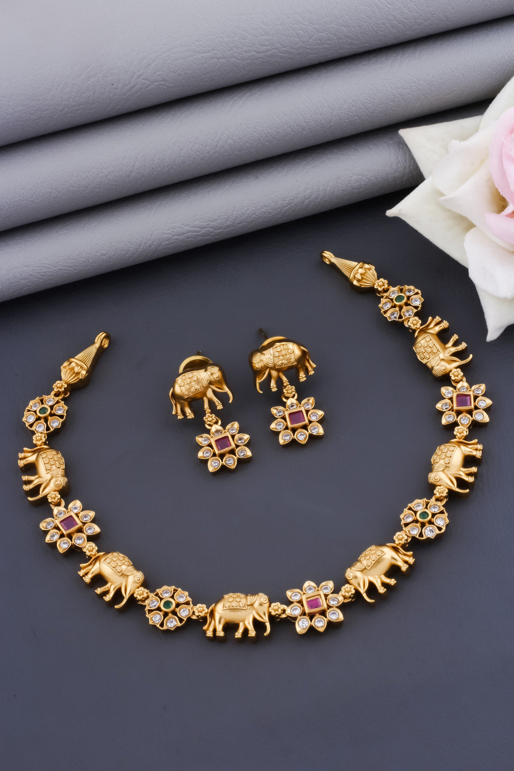 antique gold choker set