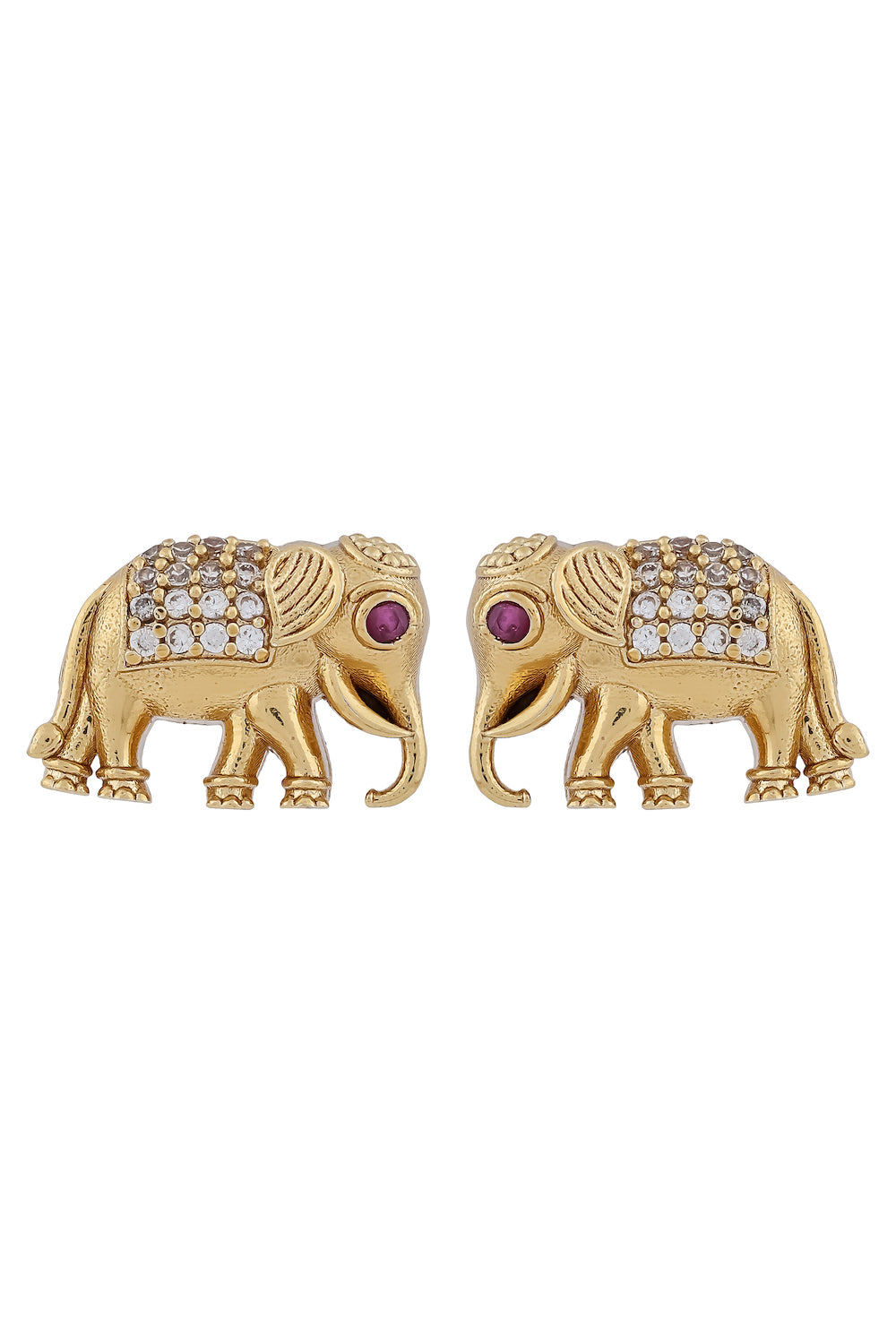 delicate temple necklace with elephants