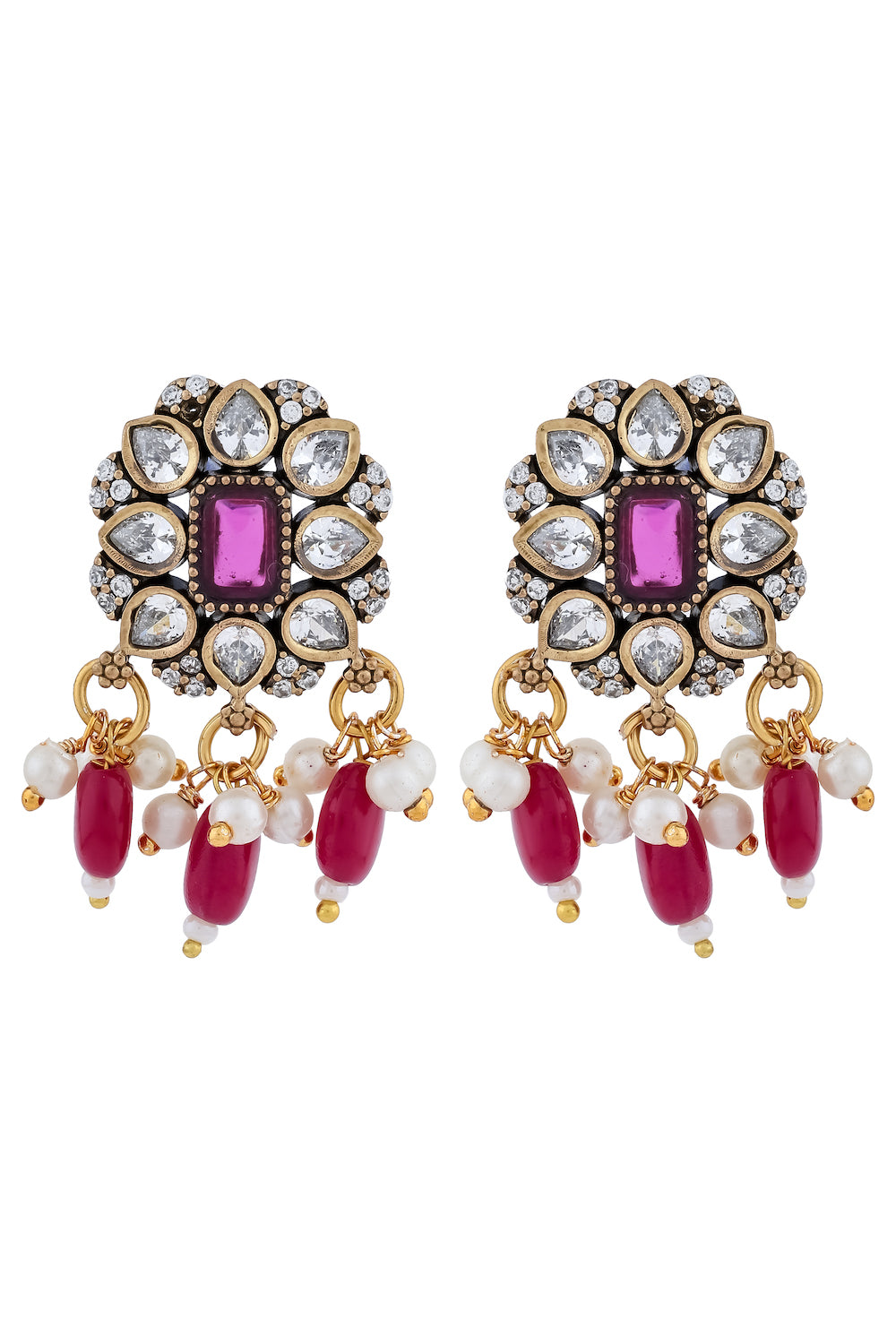kundan cz necklace set
