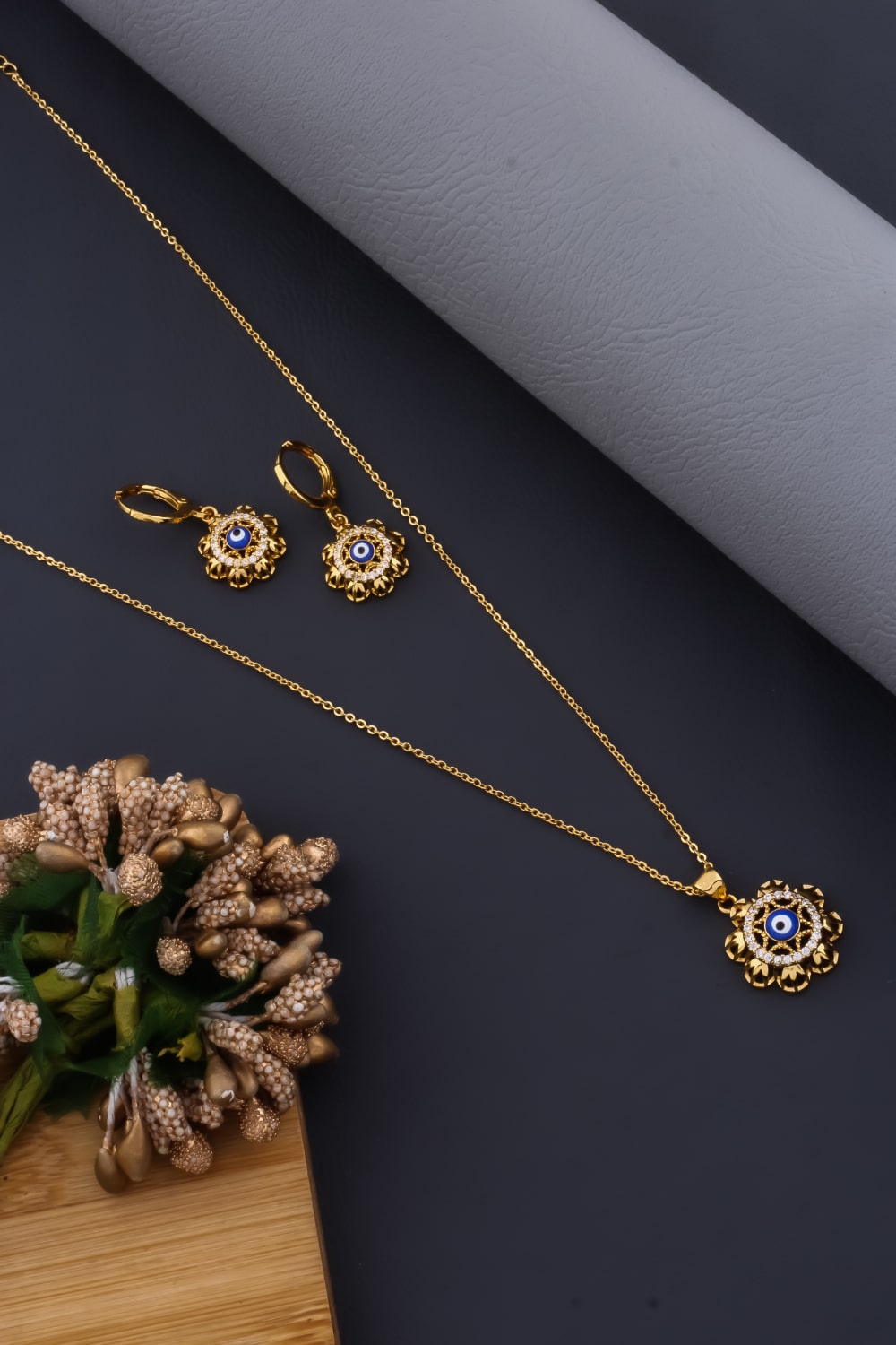 evil eye pendant set