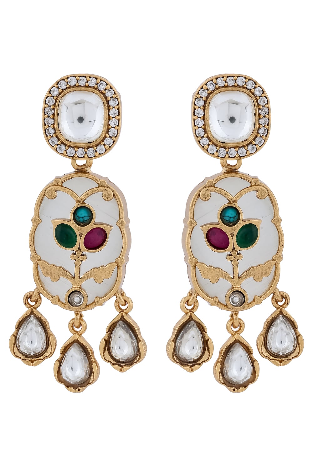 kundan zircon necklace set