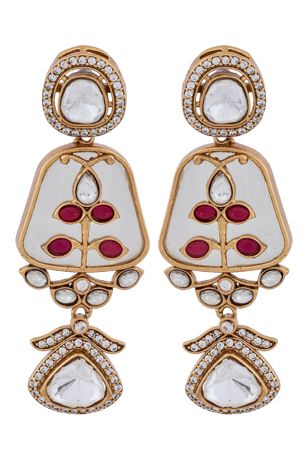 ruby white necklace set