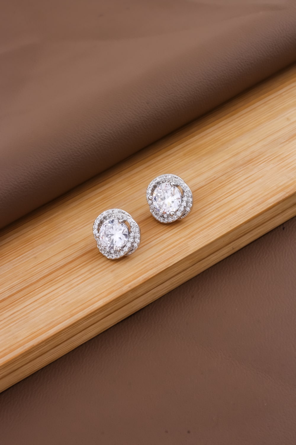 zirconia solitaire silver studs