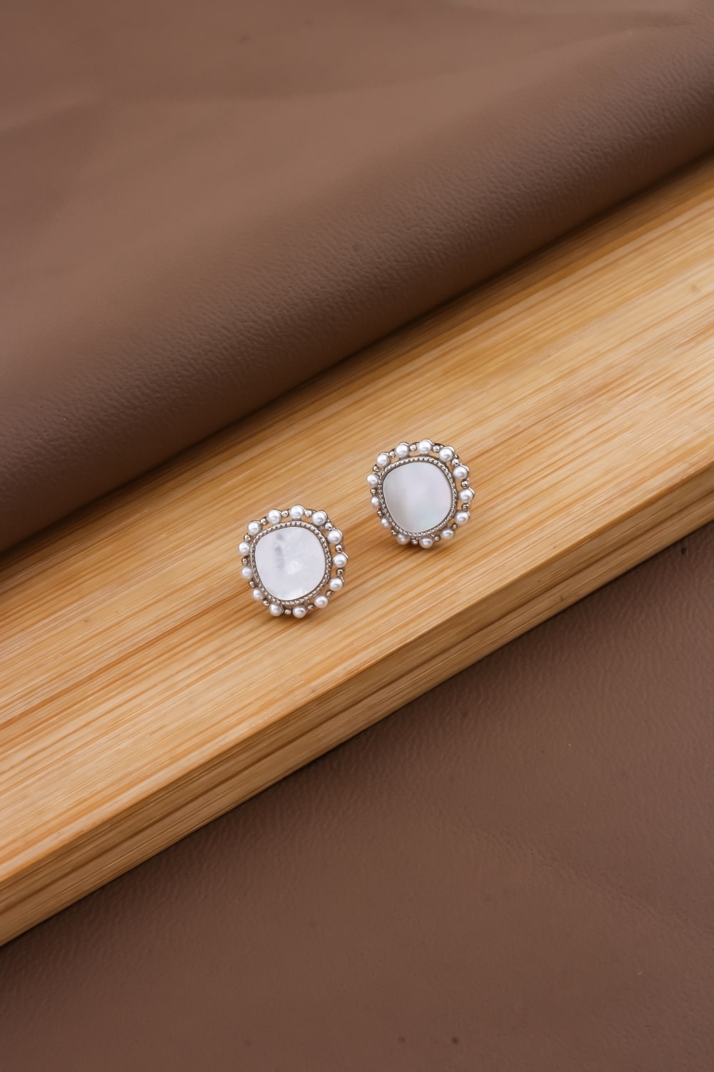 silver mop earrings