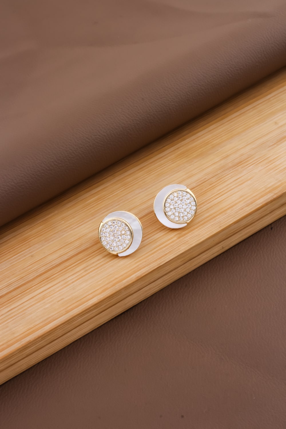 golden stud earrings