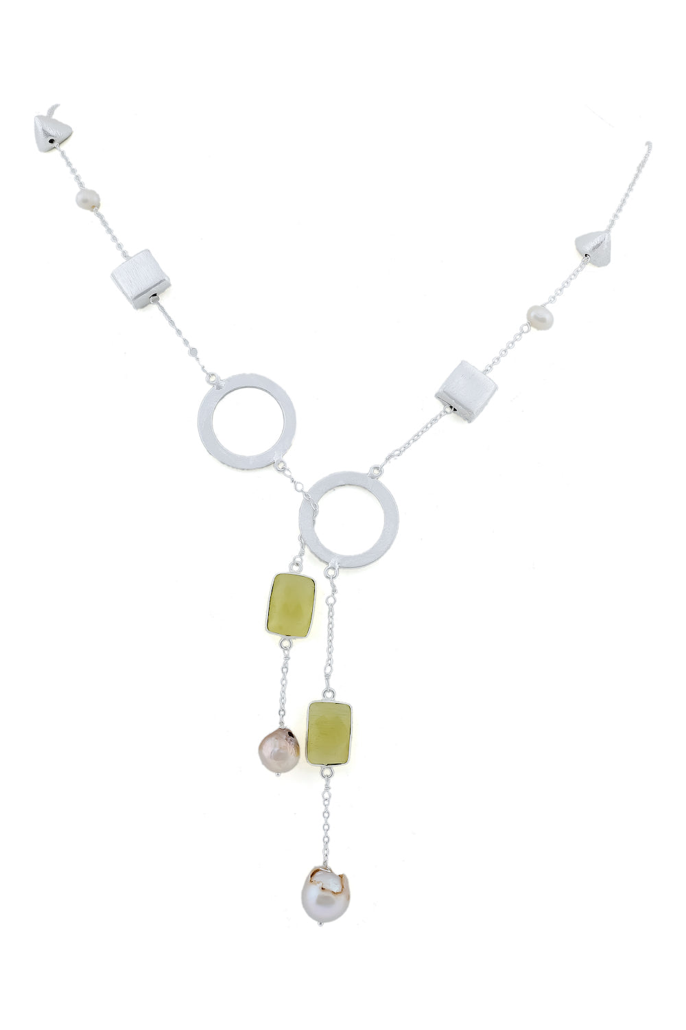 matte silver necklace