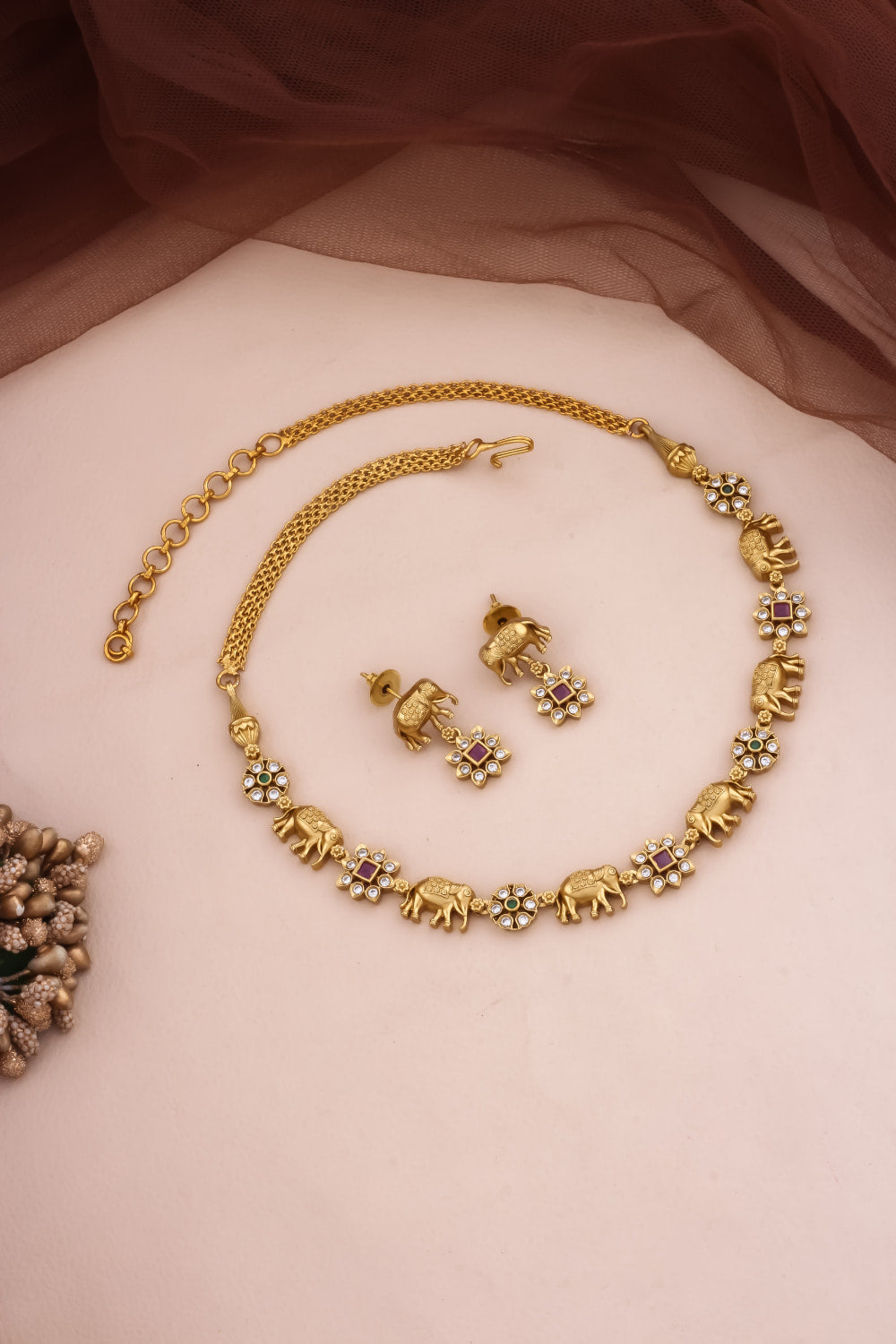 elephant necklace set