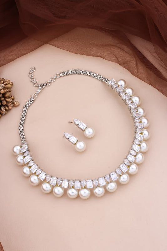 cz choker necklace earrings