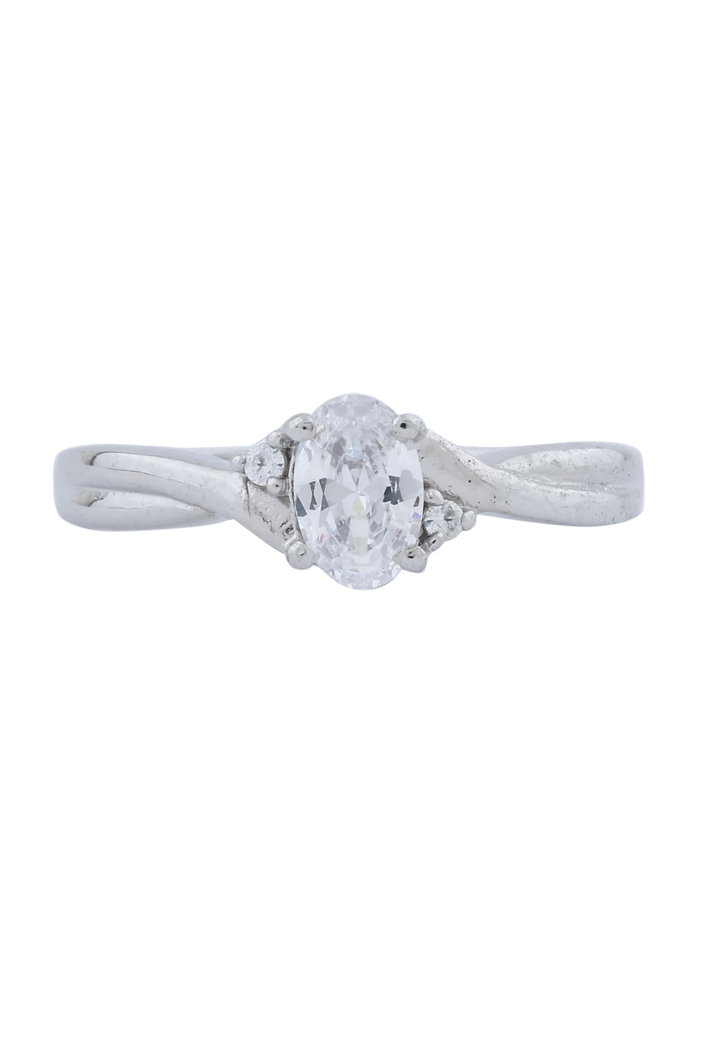 solitaire sterling silver finger ring