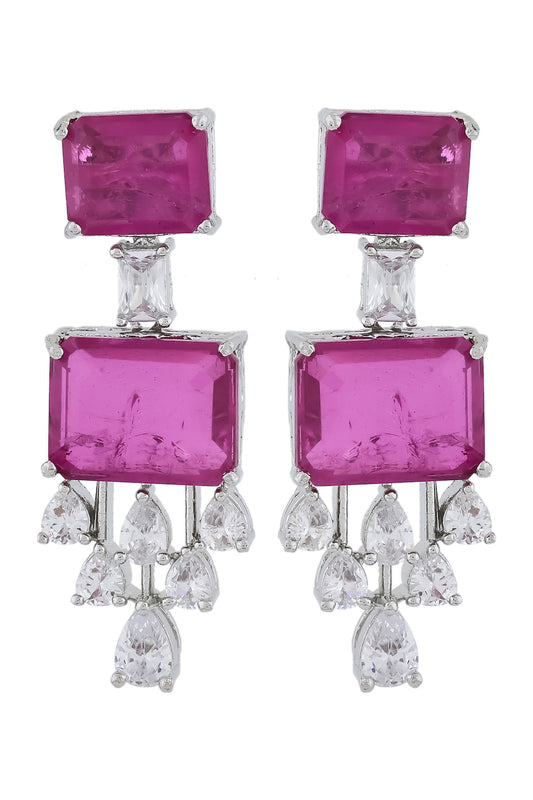 ruby pink diamond earrings