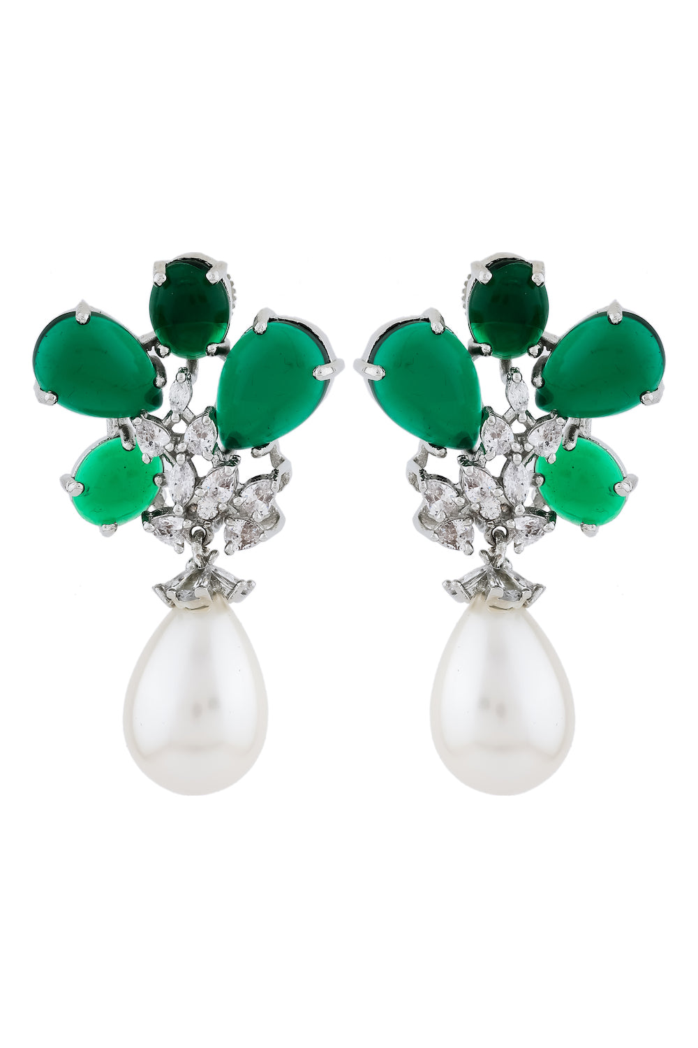 emerald pearl studs
