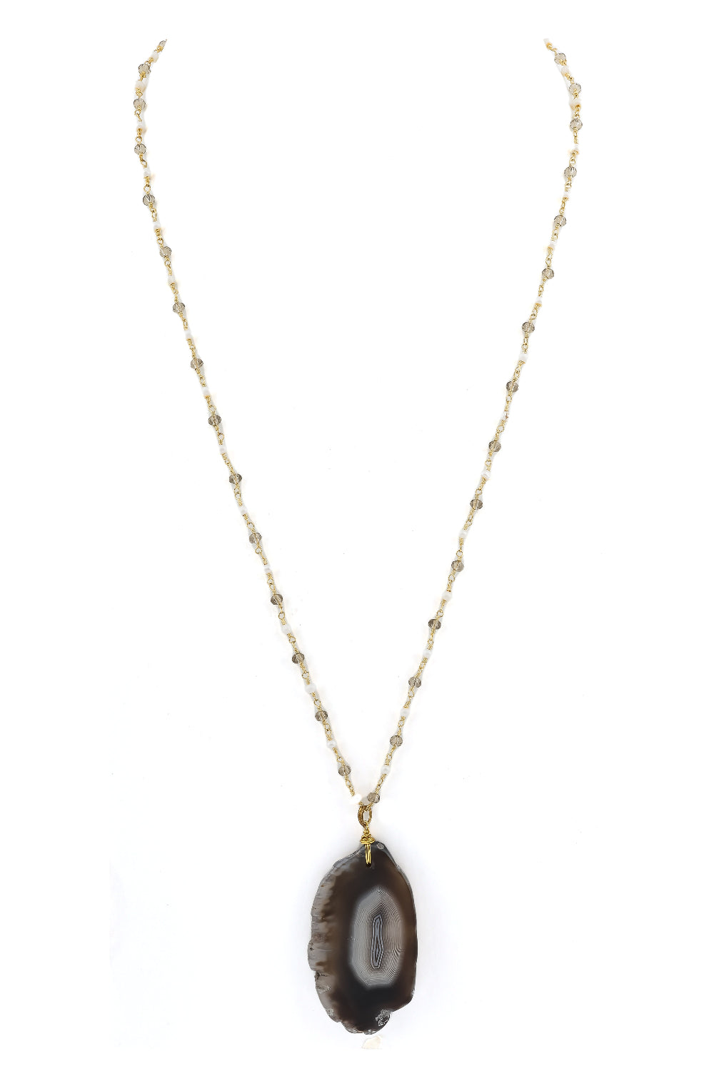 agate stone delicate necklace