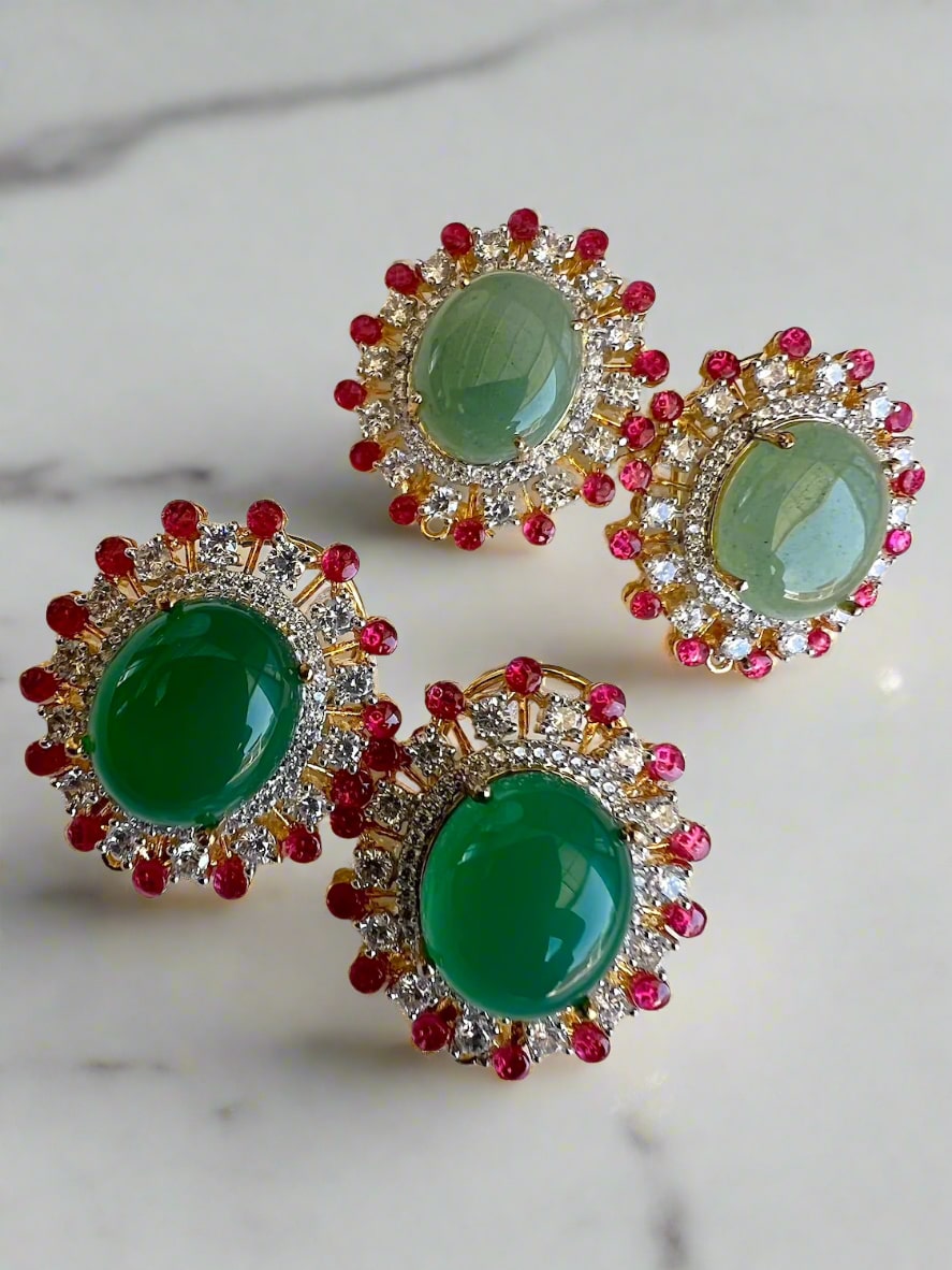 green ruby earrings