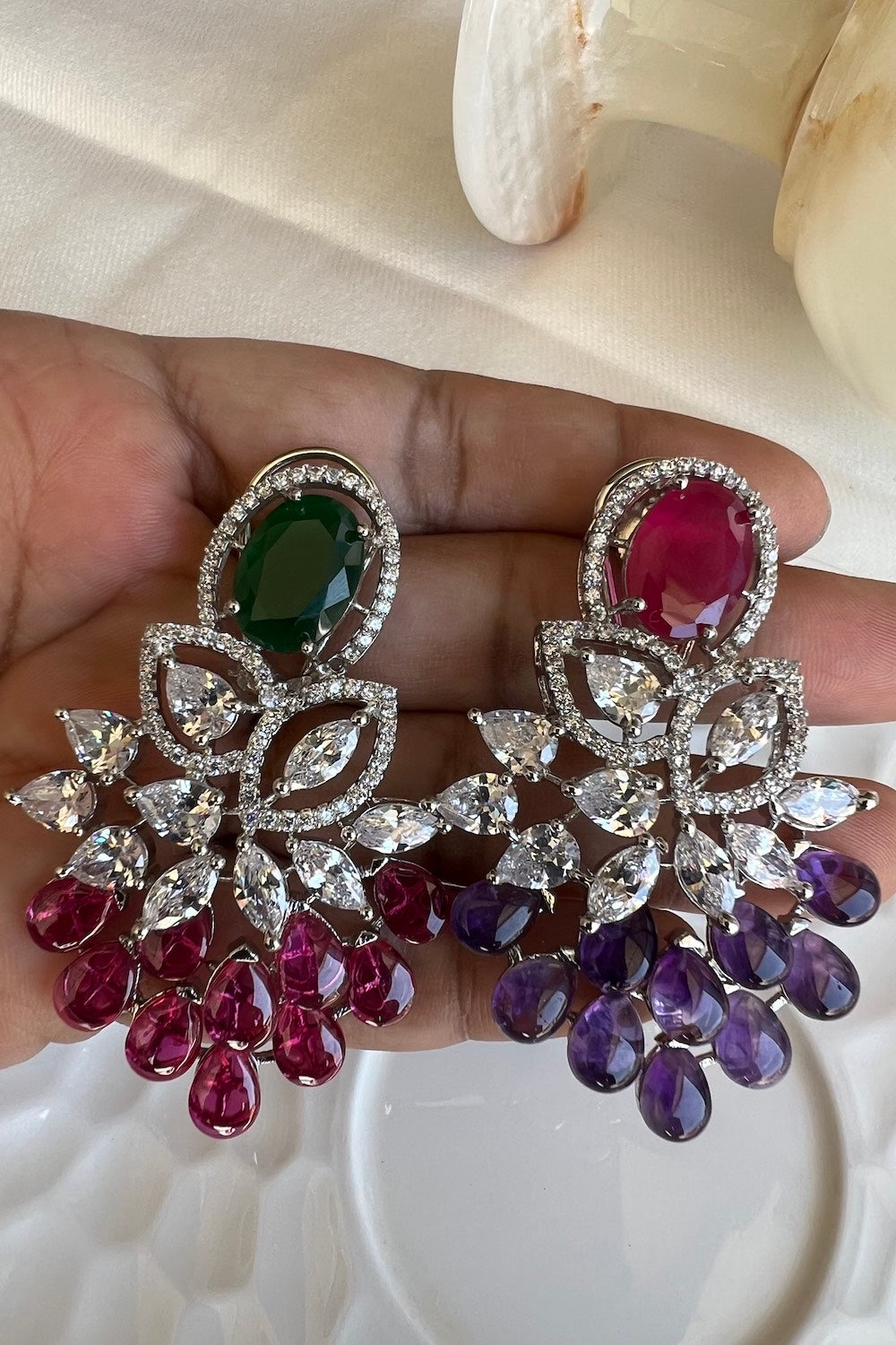 zirconia stone earring