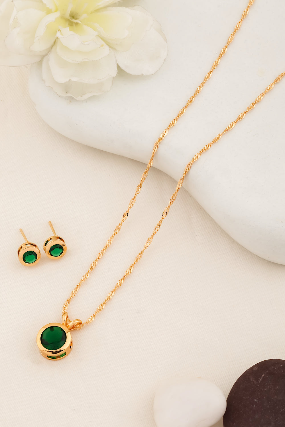 gold green stainless steel jewellery