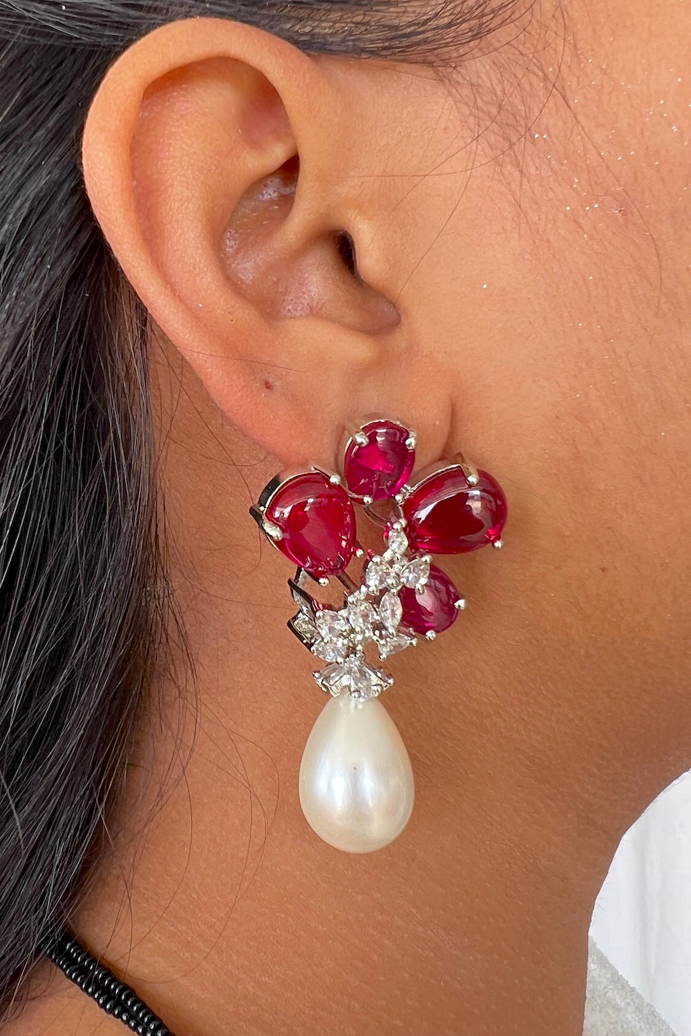 ruby pearl stud