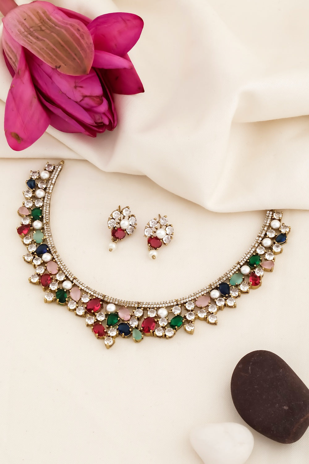 navratna cz necklace
