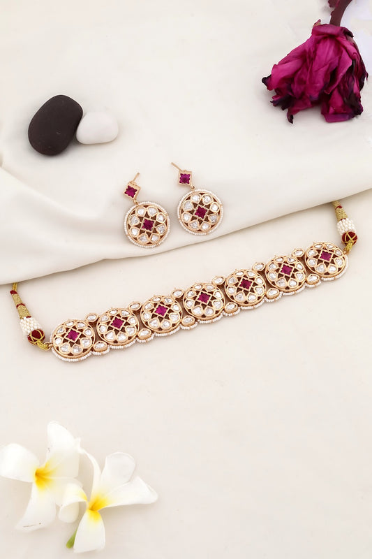 ruby tyaani inspired necklace set