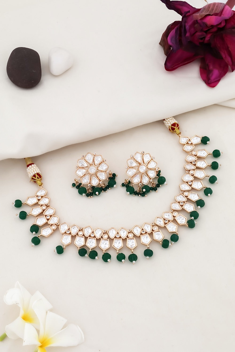 moissanite kundan choker set