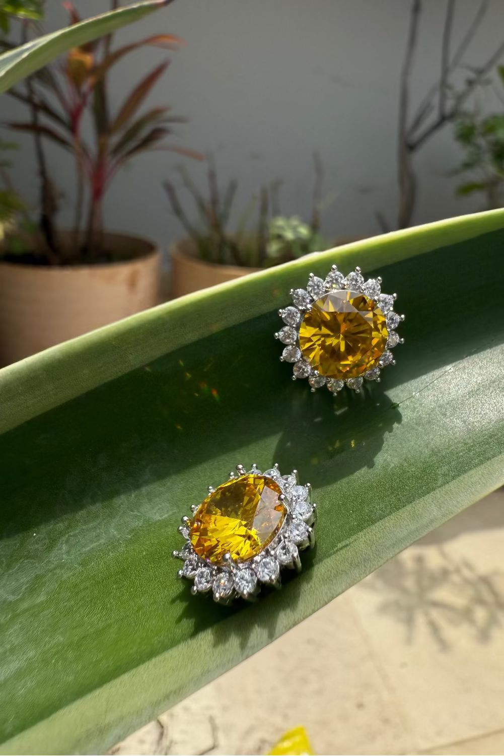 yellow stone earrings