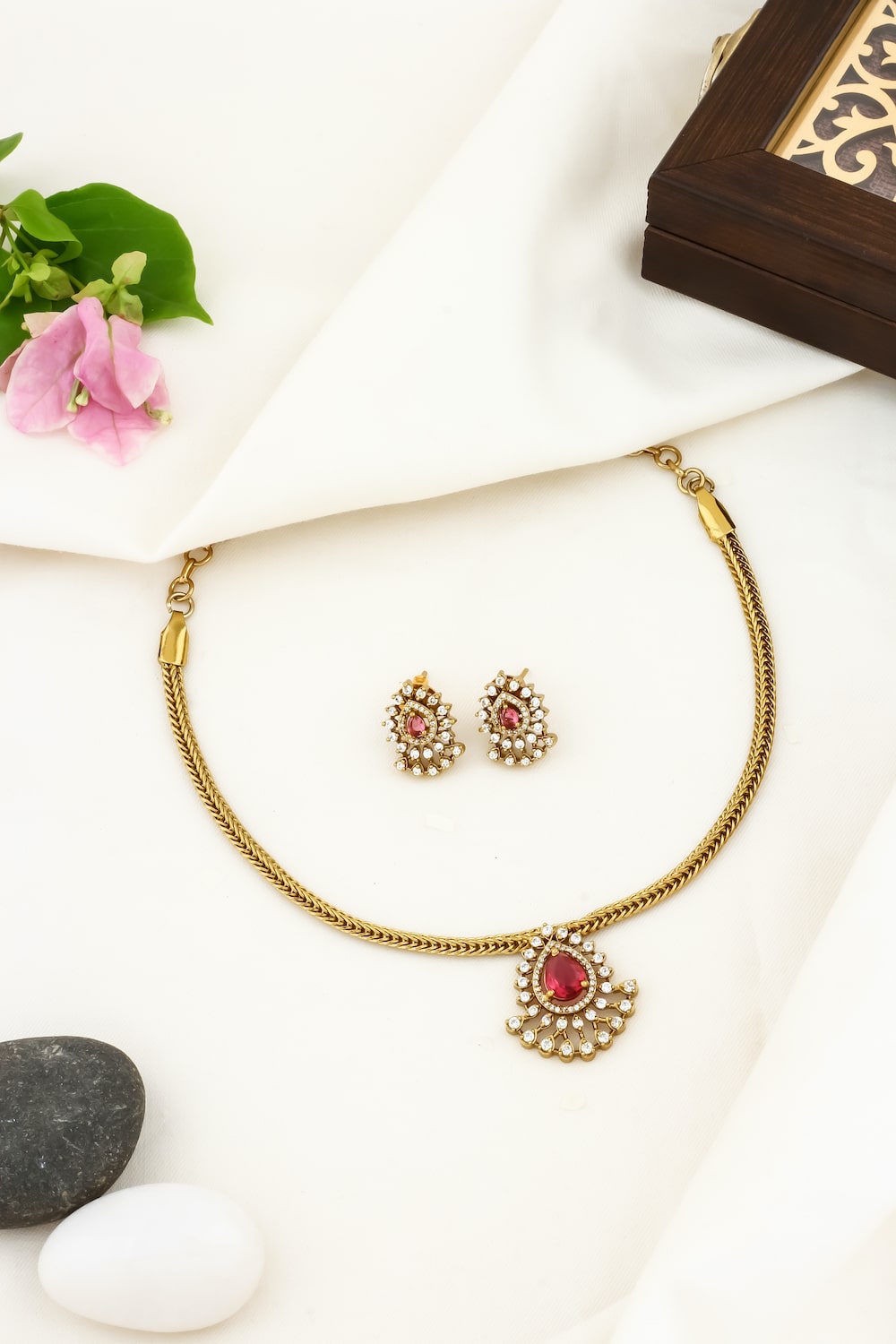 delicate cz chain pendant