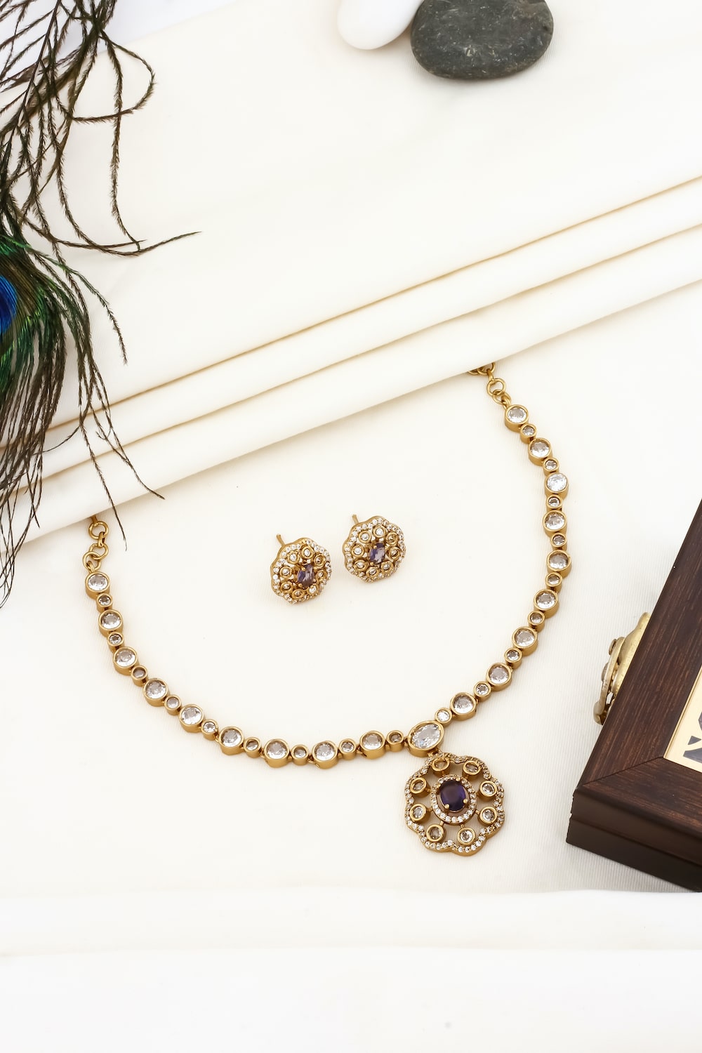 lavender necklace set