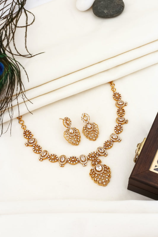 cz gold necklace