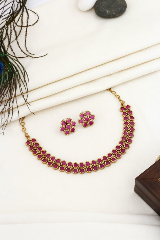 ruby necklace set
