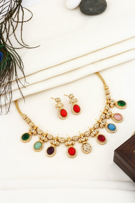 navarathna necklace set