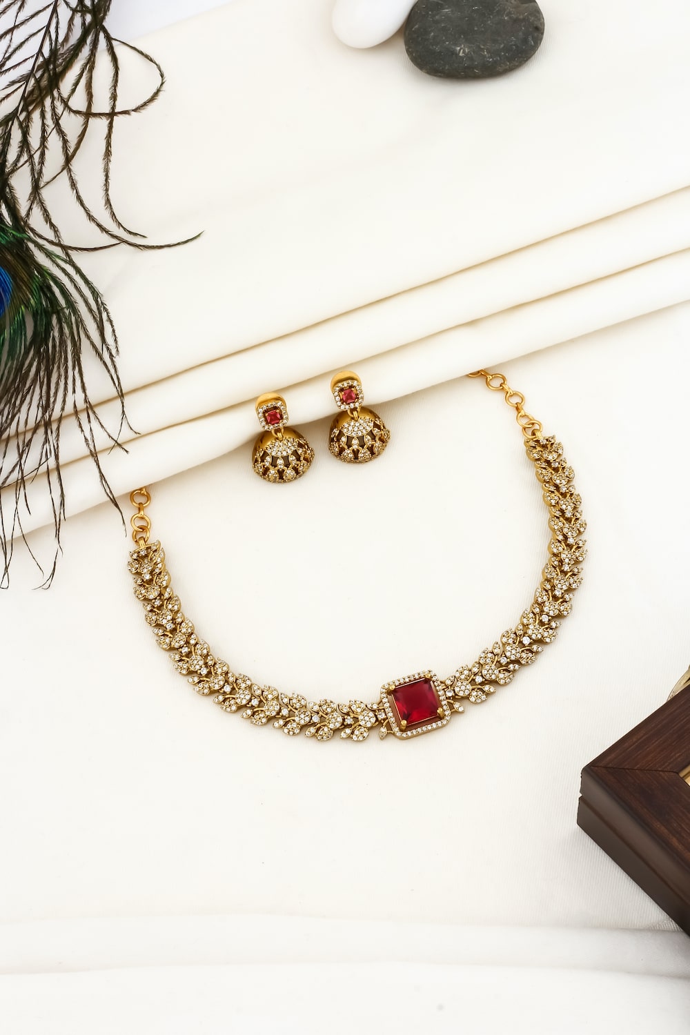 antique gold cz jewellery