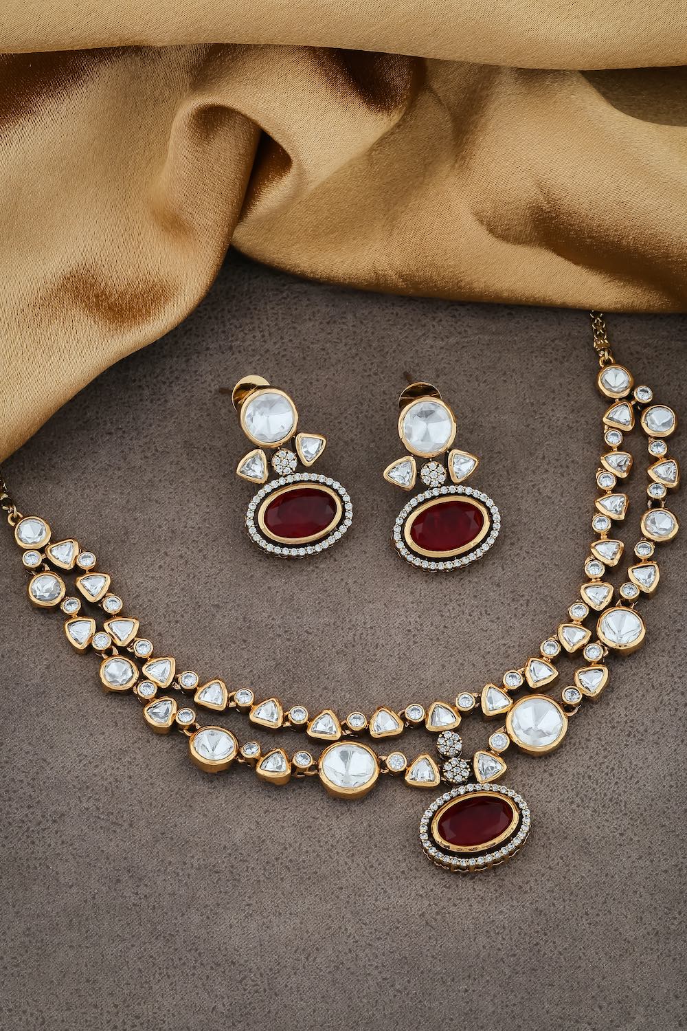 delicate yani kundan necklace set