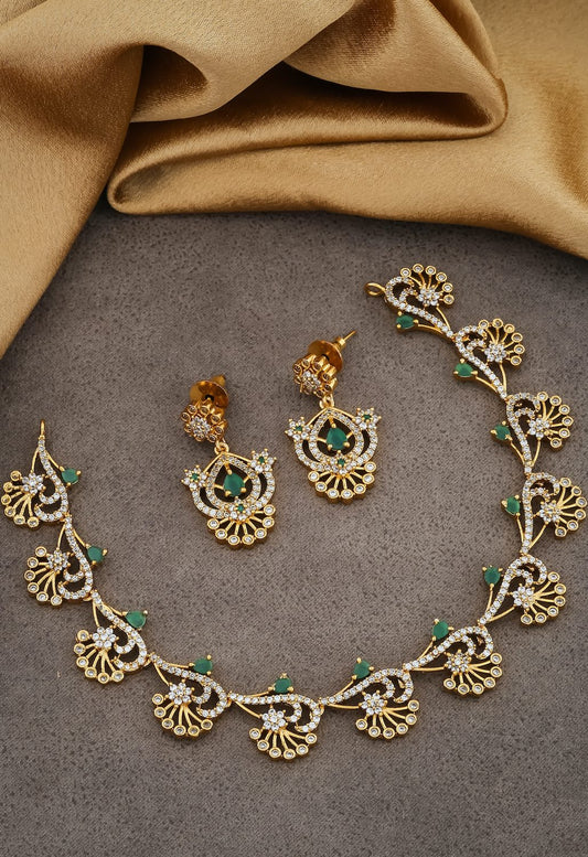 delicate cz choker set