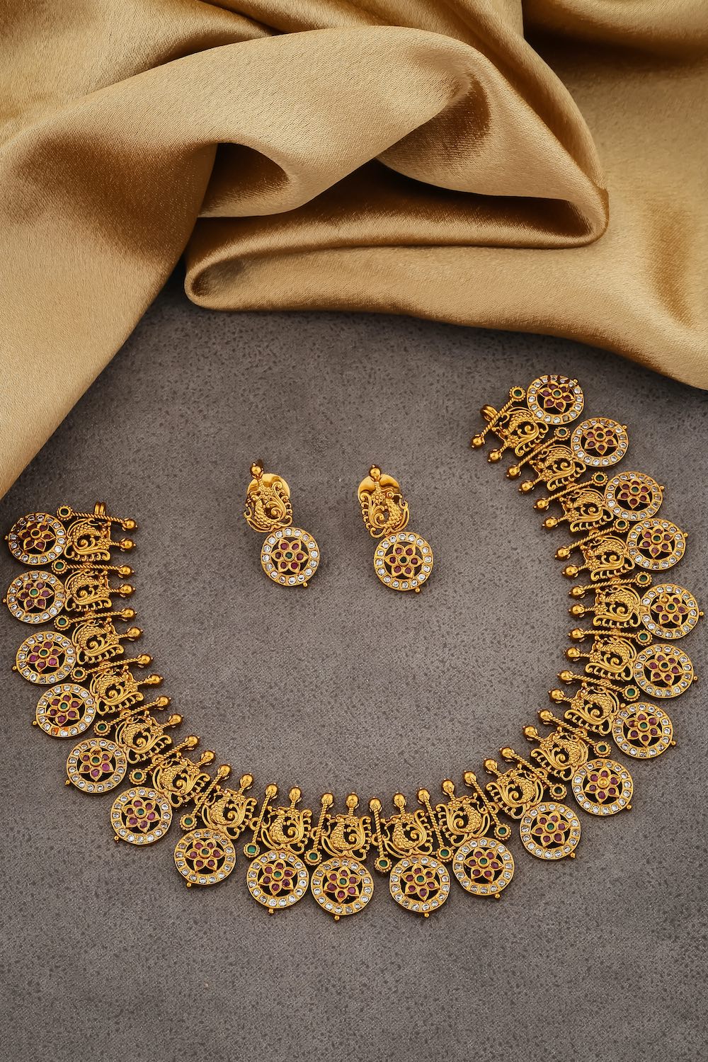 matte gold necklace