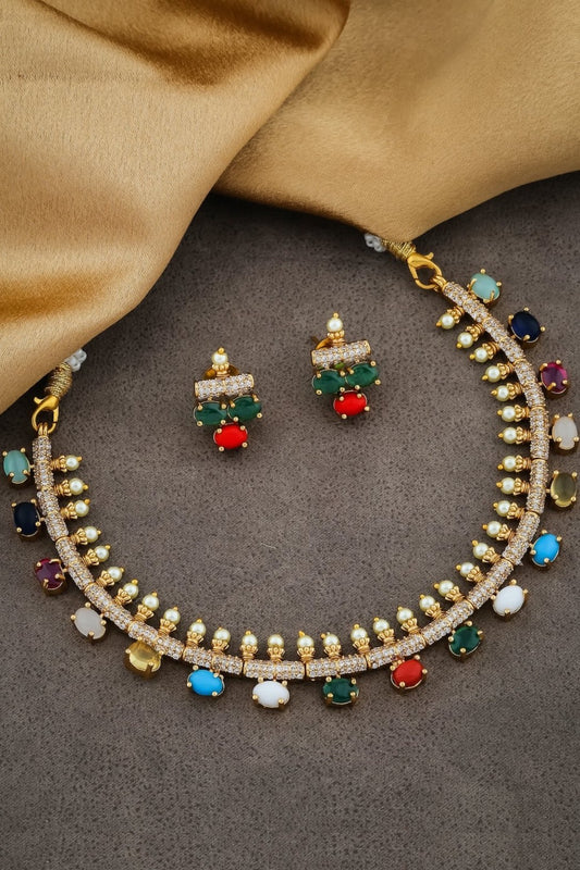 navratna cz necklace