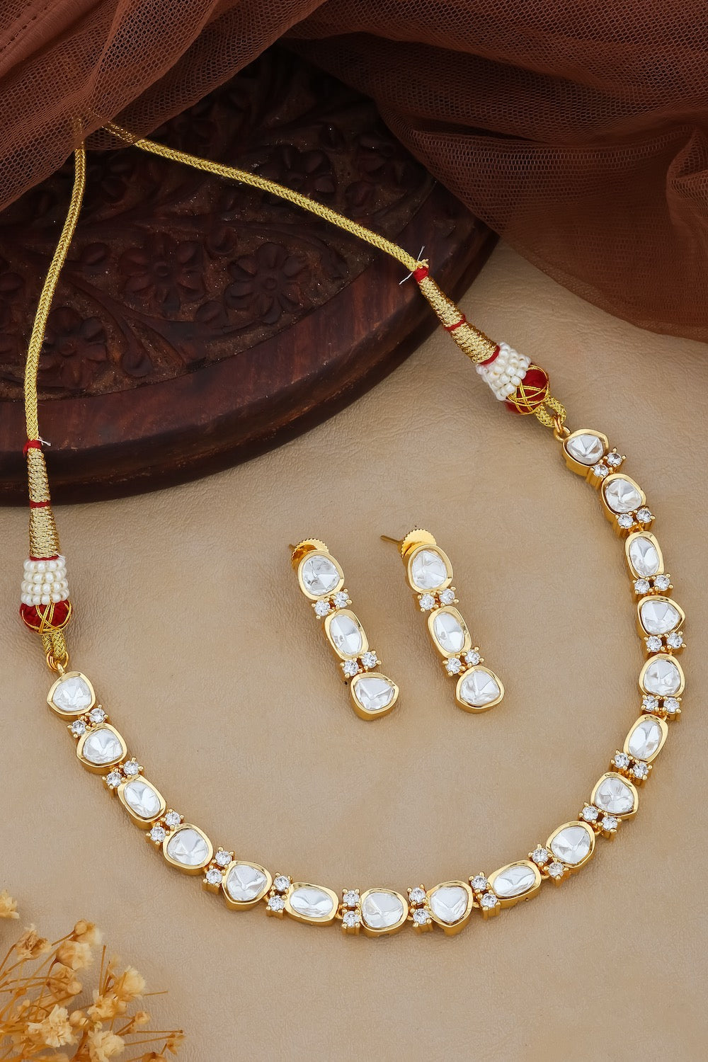 cz kundan tyaani necklace set