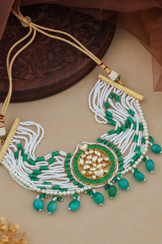 pearl kundan necklace