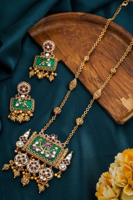 rectangle necklace earrings set