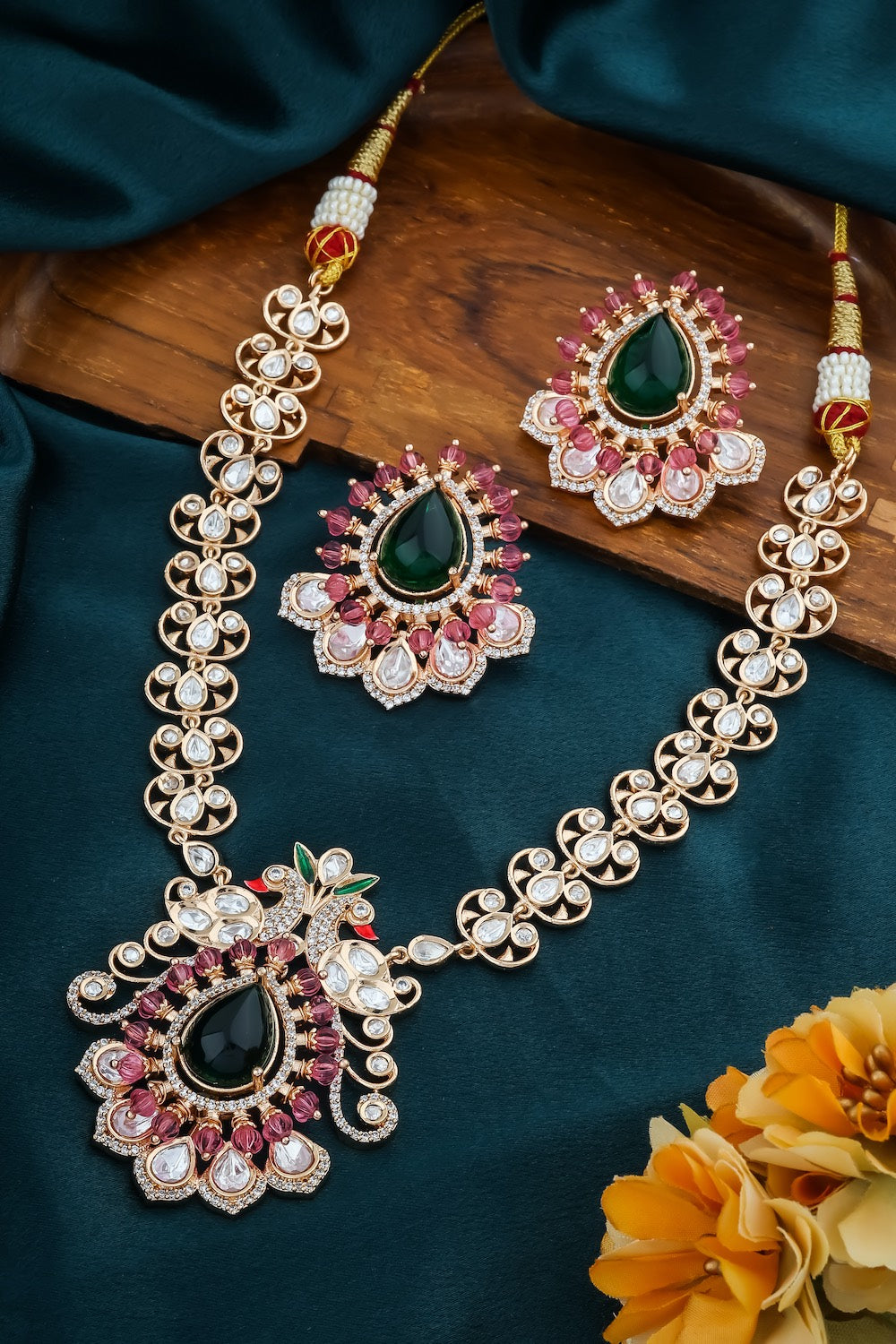long kundan necklace set